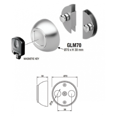 Κλειδαριές ασφαλείας DiSeC MAGNET για γυάλινες πόρτες